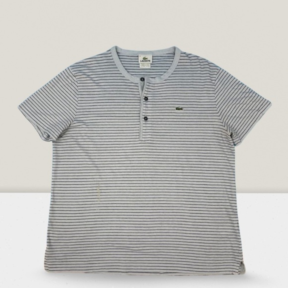 Lacoste Button-Stripped Tee